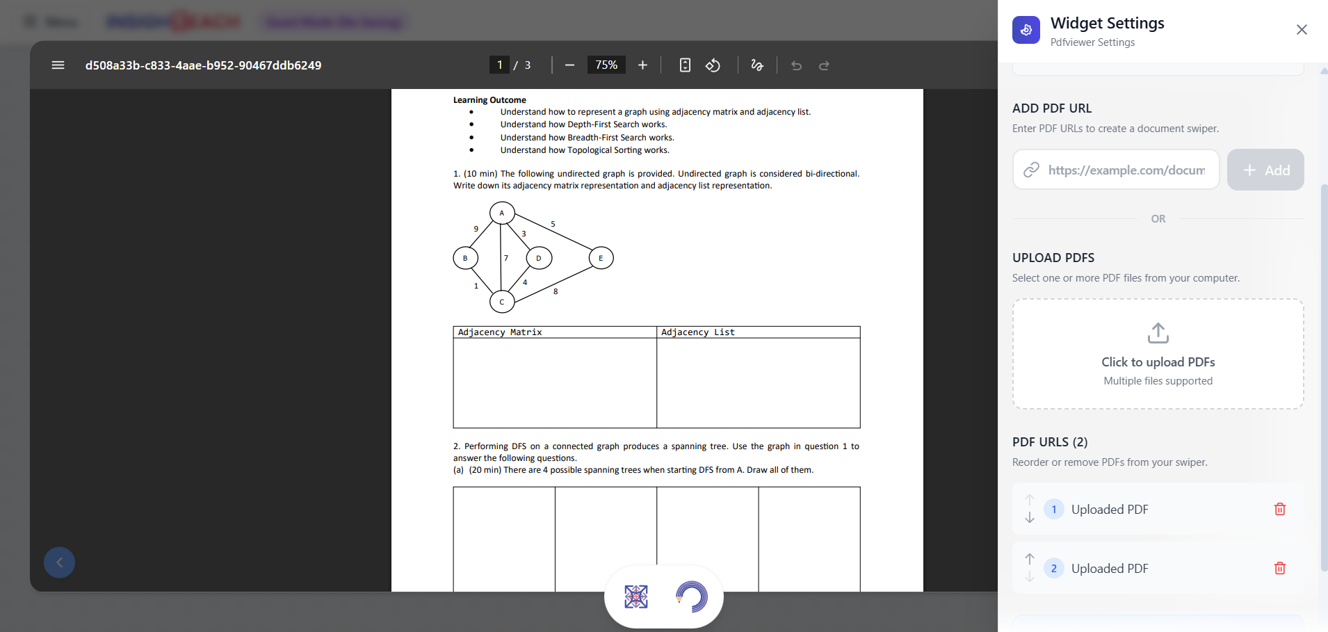 PDF Viewer widget preview