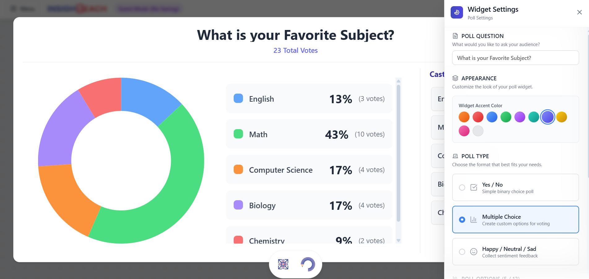 Quick Poll widget preview