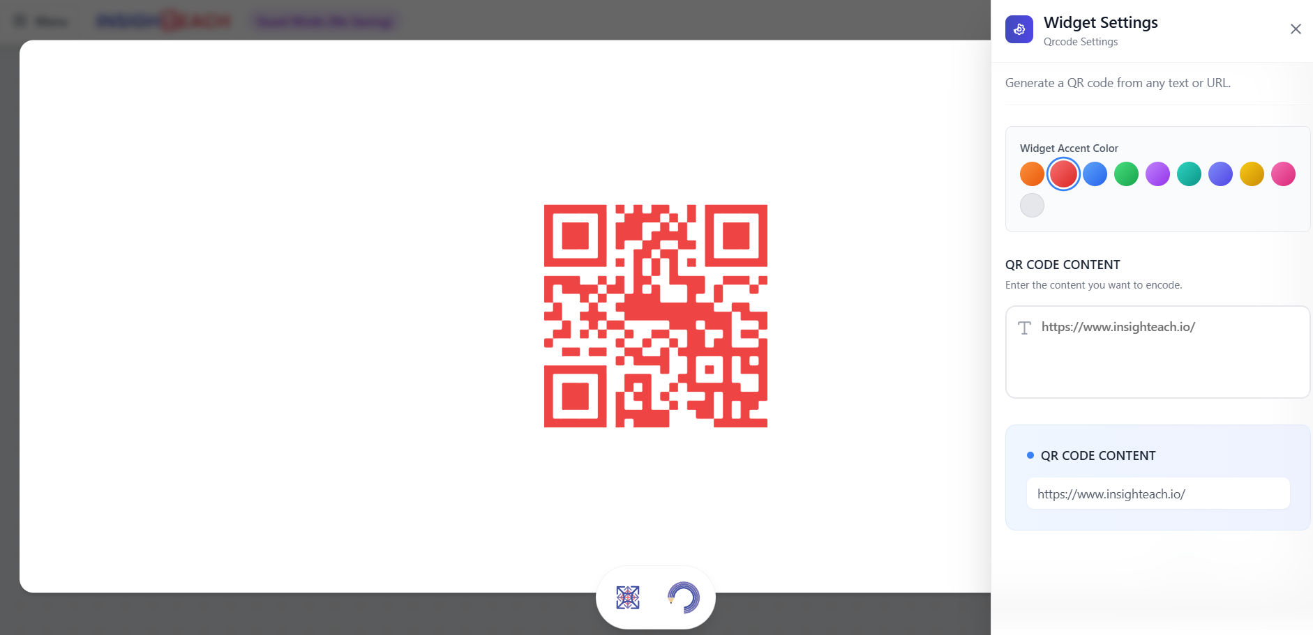 QR Code widget preview