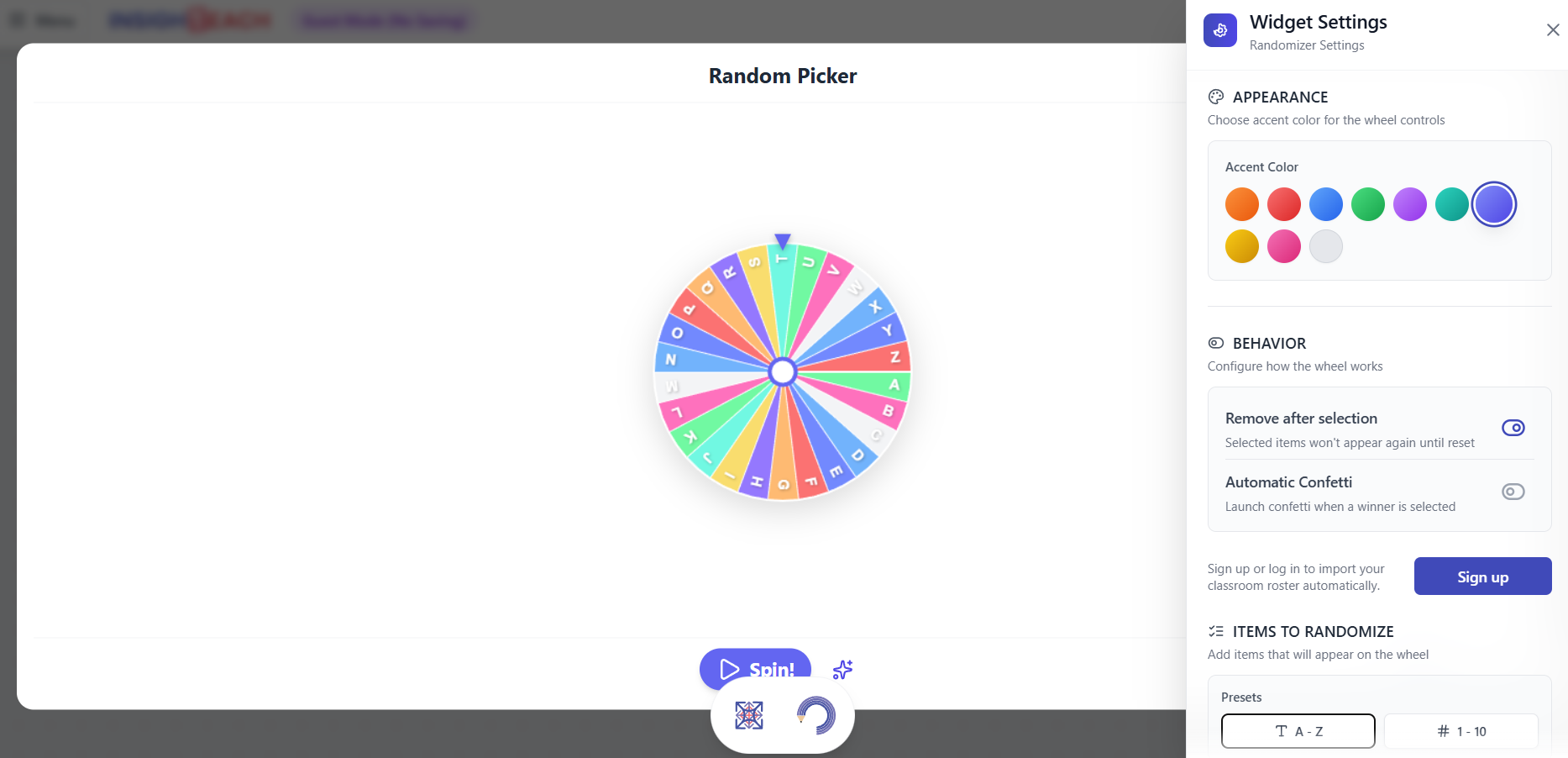 Name Picker (Randomizer) widget preview
