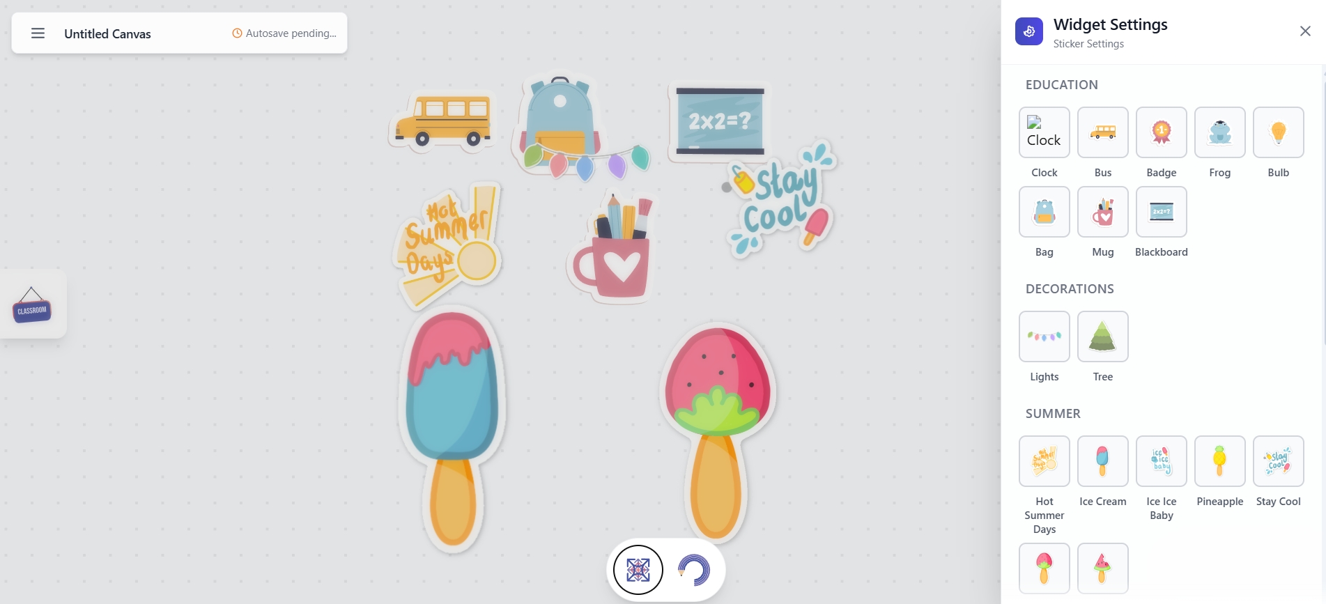 Stickers widget preview